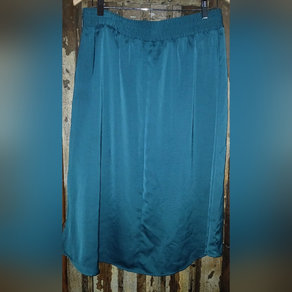 L New Day Teal Midi Skirt